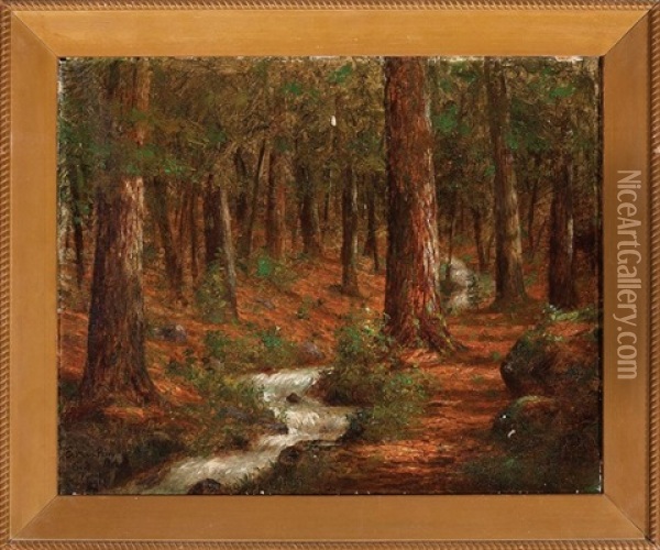 Woodland Brook Near The Village Of Seis In Tyrol Oil Painting - Enoch Wood Perry