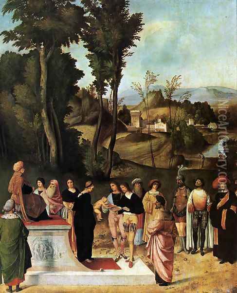 Moses Undergoing Trial by Fire 1502-05 Oil Painting - Giorgione