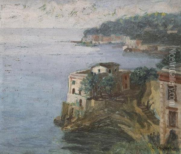 Napoli, Villa A Posillipo Oil Painting - Luigi Crisconio