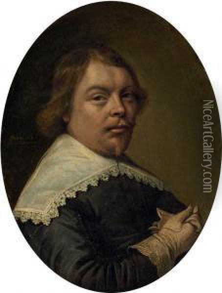 Portrait Of A Cavalier Oil Painting - Hendrik Van Vliet