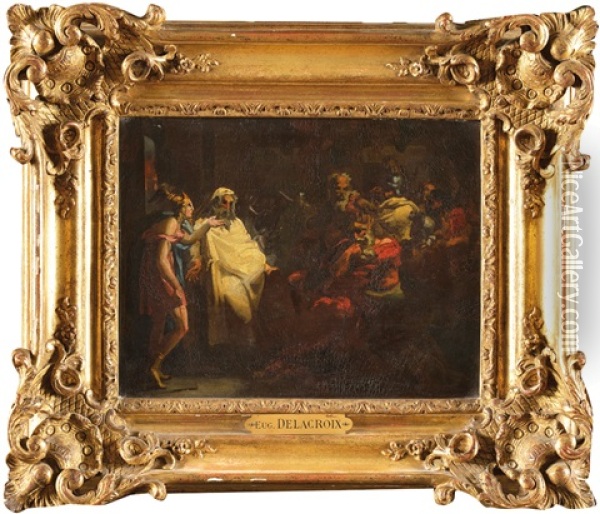 Scene Antique Oil Painting - Eugene Delacroix