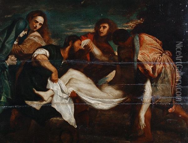 The Deposition Of Christ Oil Painting - Tiziano Vecellio (Titian)