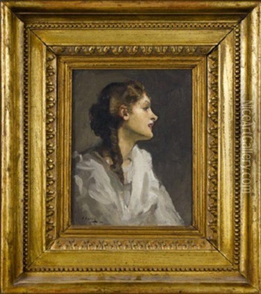 Mary In Profile Oil Painting - John Lavery