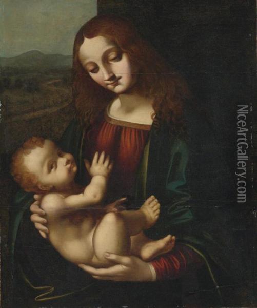 Madonna And Child Oil Painting - Marco d' Oggiono