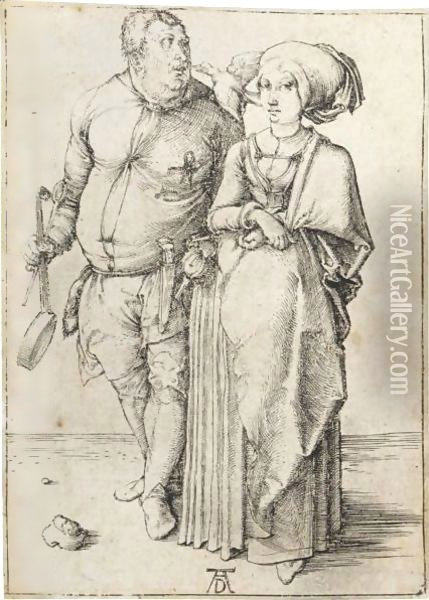 Il Cuoco E Sua Moglie. Circa 1496 Oil Painting - Albrecht Durer