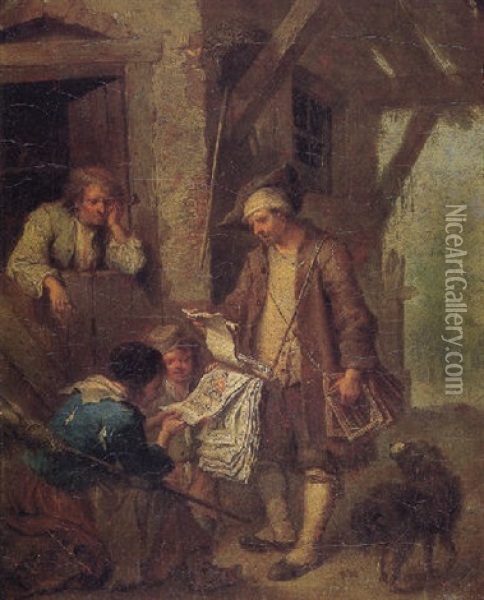 The Print Seller Oil Painting - Johann Conrad Seekatz