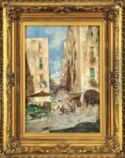 Scorcio Di Napoli Oil Painting - Oscar Ricciardi