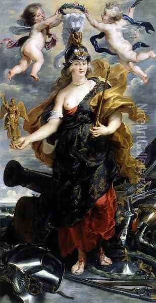 Marie de Medicis as Bellona 1622-25 Oil Painting - Peter Paul Rubens