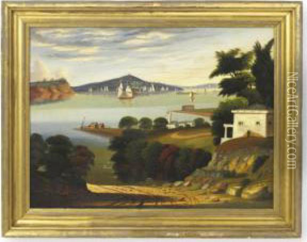 View Of New York From Gowanus Heights, Brooklyn Oil Painting - Thomas Chambers