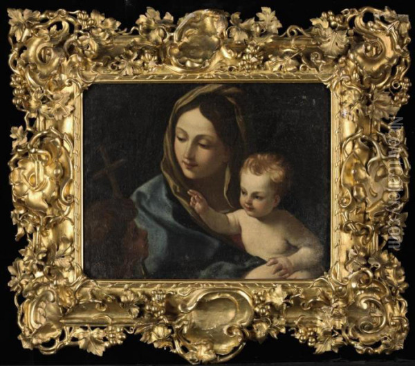 The Madonna And Child With The Infant Saint John The Baptist Oil Painting - Carlo Maratta or Maratti