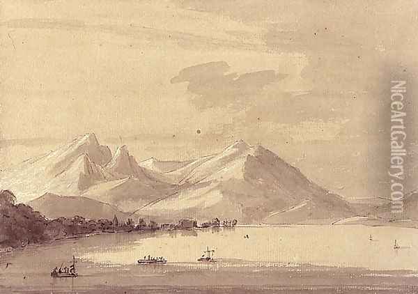 Lake Como Oil Painting - John Robert Cozens