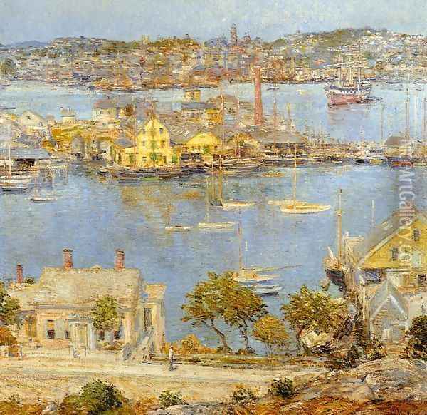 Gloucester Harbor Oil Painting - Frederick Childe Hassam