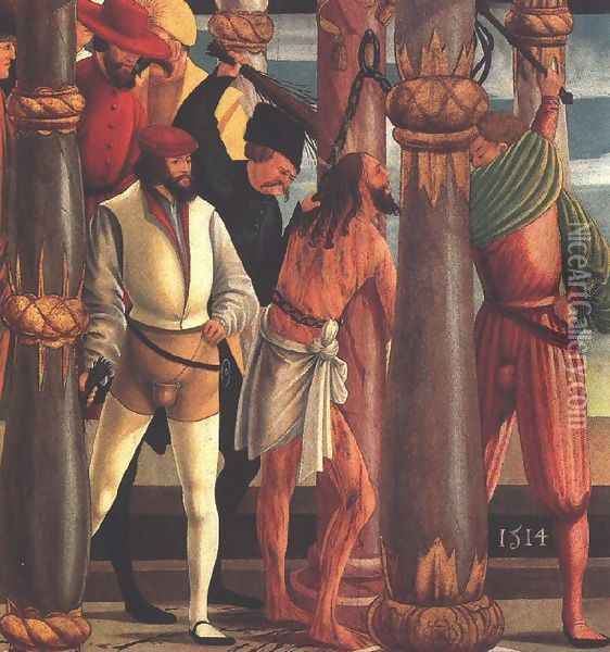 Flagellation 1514 Oil Painting - Hungarian Unknown Masters
