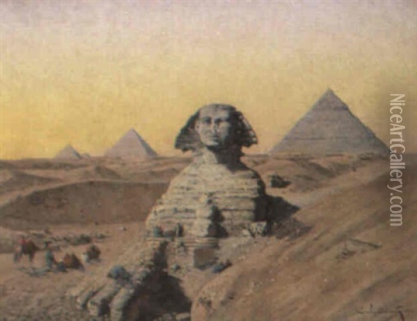 Le Sphinx De Gizeh Oil Painting - Emile Boivin