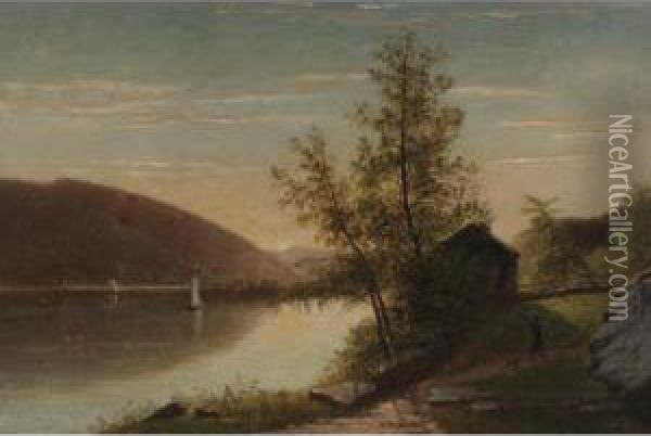 On The Hudson Oil Painting - James Augustus Suydam