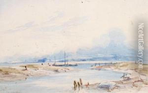 Winchelsea With Camber Castle In The Background Oil Painting - William, Dover Of Burgess