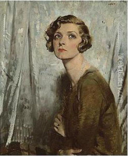 Portrait Of Gladys Cooper Oil Painting - Sir William Newenham Montague Orpen