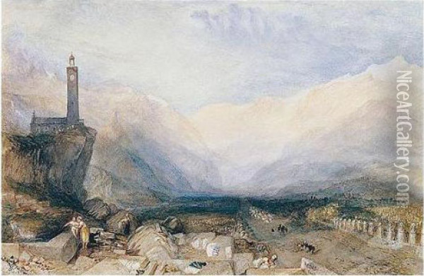 The Splugen Pass Oil Painting - Joseph Mallord William Turner
