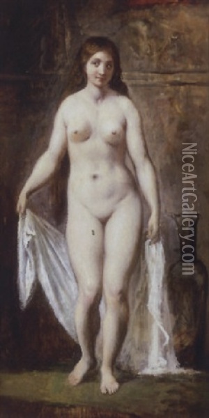 Interior Med Staende Nogen Kvinde, I Baggrunden Ampfora Oil Painting - Wilhelm Nicolai Marstrand