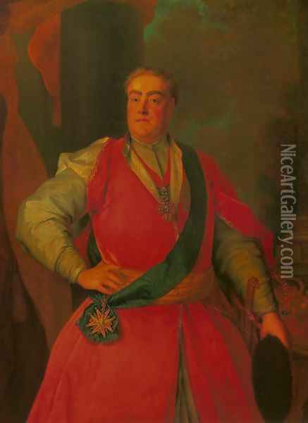 Portrait of Augustus III, the King of Poland Oil Painting - Louis de Silvestre