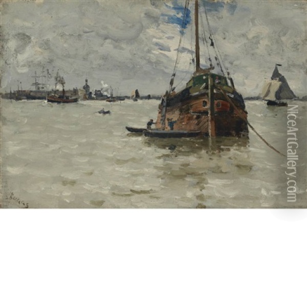A Grey Day On The Meuse Oil Painting - Frank Myers Boggs