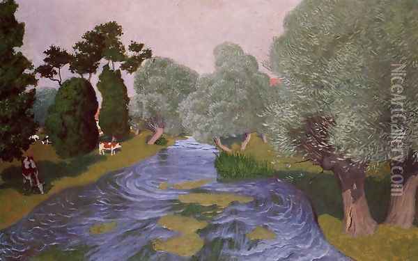 Landscape at Arques-la-Bataille Oil Painting - Felix Edouard Vallotton