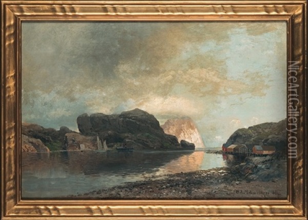 By The Fiord Oil Painting - Adolf Gustav Schweitzer