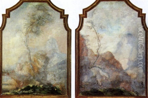 Paesaggio Di Fantasia Oil Painting - Giuseppe Bernardino Bison