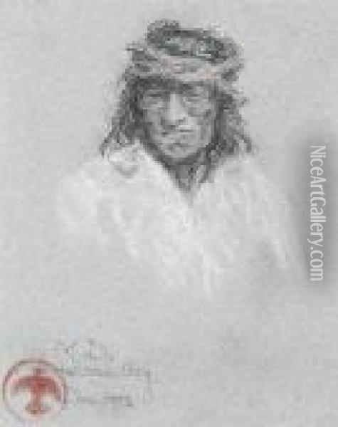Portrait Of An Apache Brave Oil Painting - Maynard Dixon