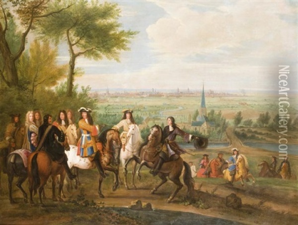 Xiv - Lajos Kiseretevel A Lille-i Csata Elott Oil Painting - Adam Frans van der Meulen