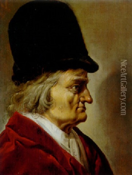 Portrait D'homme Au Chapeau Vu De Profil Oil Painting - Pieter Jansz Quast