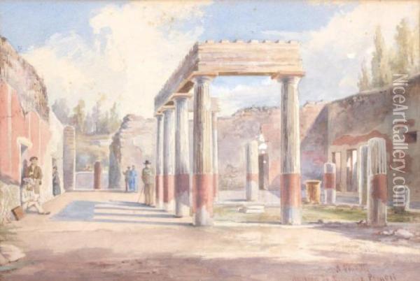 Maison A Pompei Oil Painting - Achille Vianelli