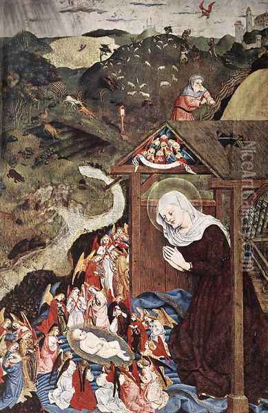 Adoration of the Child 1444 Oil Painting - Master of the Polling Panels
