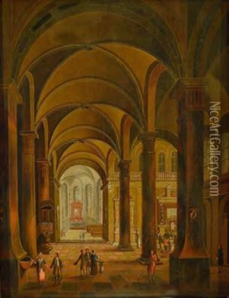 Kircheninterieur Mit Personen Oil Painting - Johann Ludwig Ernst Morgenstern