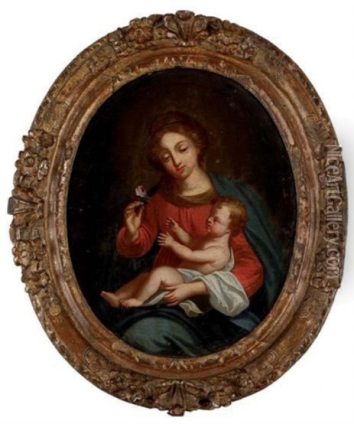 Vierge A L'enfant Oil Painting - Nicolas Pierre Loir