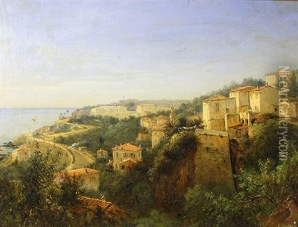 Paysage De L'arriere Pays Nicois Oil Painting - Jean-Joseph-Jules Defer