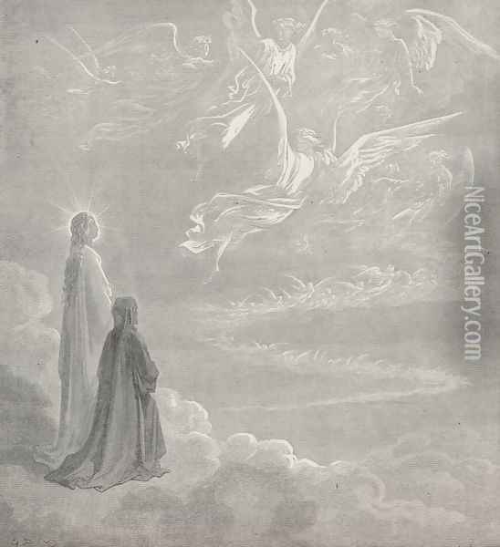 Ye host of heaven! whose glory I survey (Canto XVIII., line 126) Oil Painting - Gustave Dore