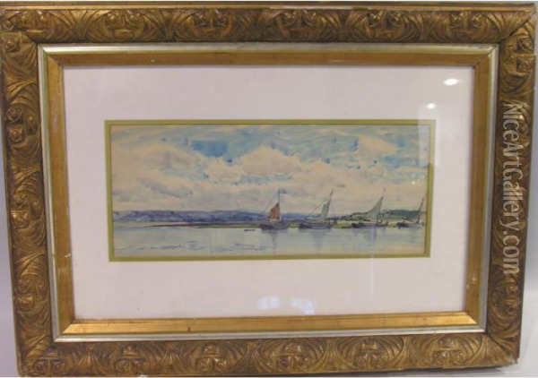 Fishing Boats At Appledorre Oil Painting - Frederick James Aldridge