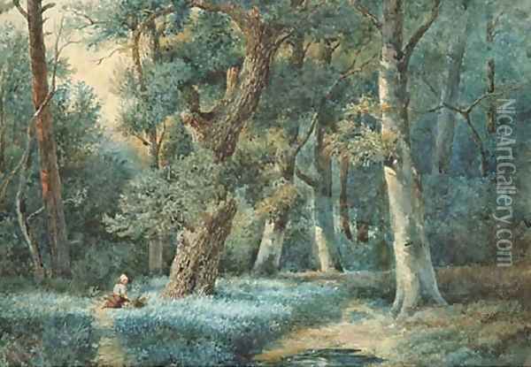 Gathering wood in the forest Oil Painting - Jan Evert Morel