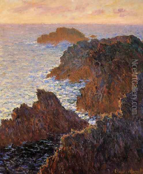 Rocks At Belle Ile Port Domois Oil Painting - Claude Oscar Monet
