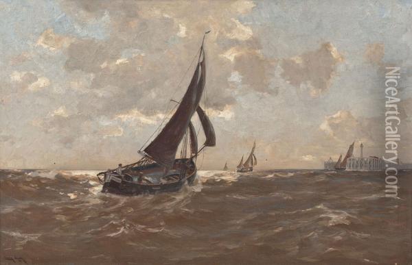 Segelboote Vor Ostende Oil Painting - Erwin Carl Wilhelm Gunther