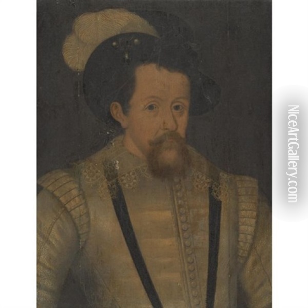 Portrait Of James I Oil Painting - John Decritz the Elder