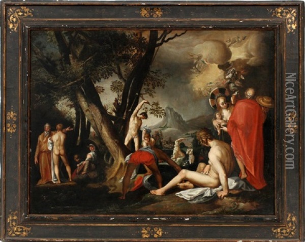 Baptism Of Christ Oil Painting - Abraham Bloemaert