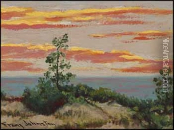 Sunset Oil Painting - Francis Hans Johnston