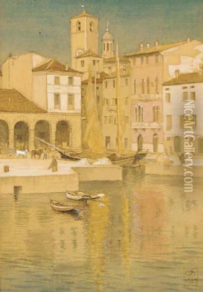Harbour View Oil Painting - Joseph Edward Southall