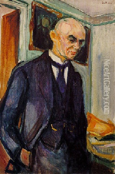 Portrait Of Lucien Dedichen Oil Painting - Edvard Munch