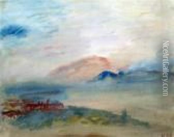 'bridge In The Mist' Oil Painting - Hercules Brabazon Brabazon