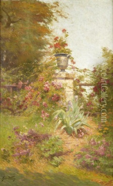Le Jardin Fleuri Oil Painting - Emile Georges (Geo) Weiss