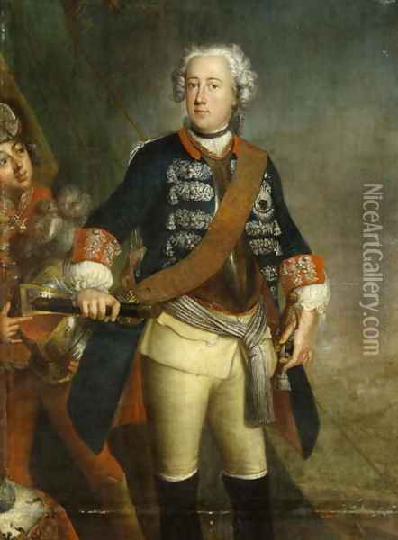 Frederick II as King Oil Painting - Antoine Pesne