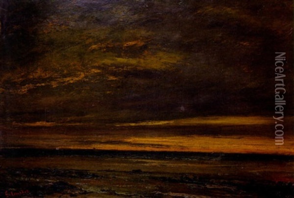 Bord De Plage Oil Painting - Gustave Courbet